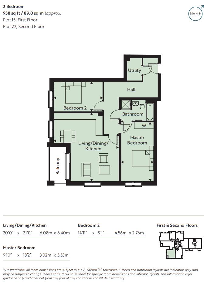 Floor Plan | Flat - Purpose Built | 22 Lindfield Place, Farncombe Road, Worthing | For Sale